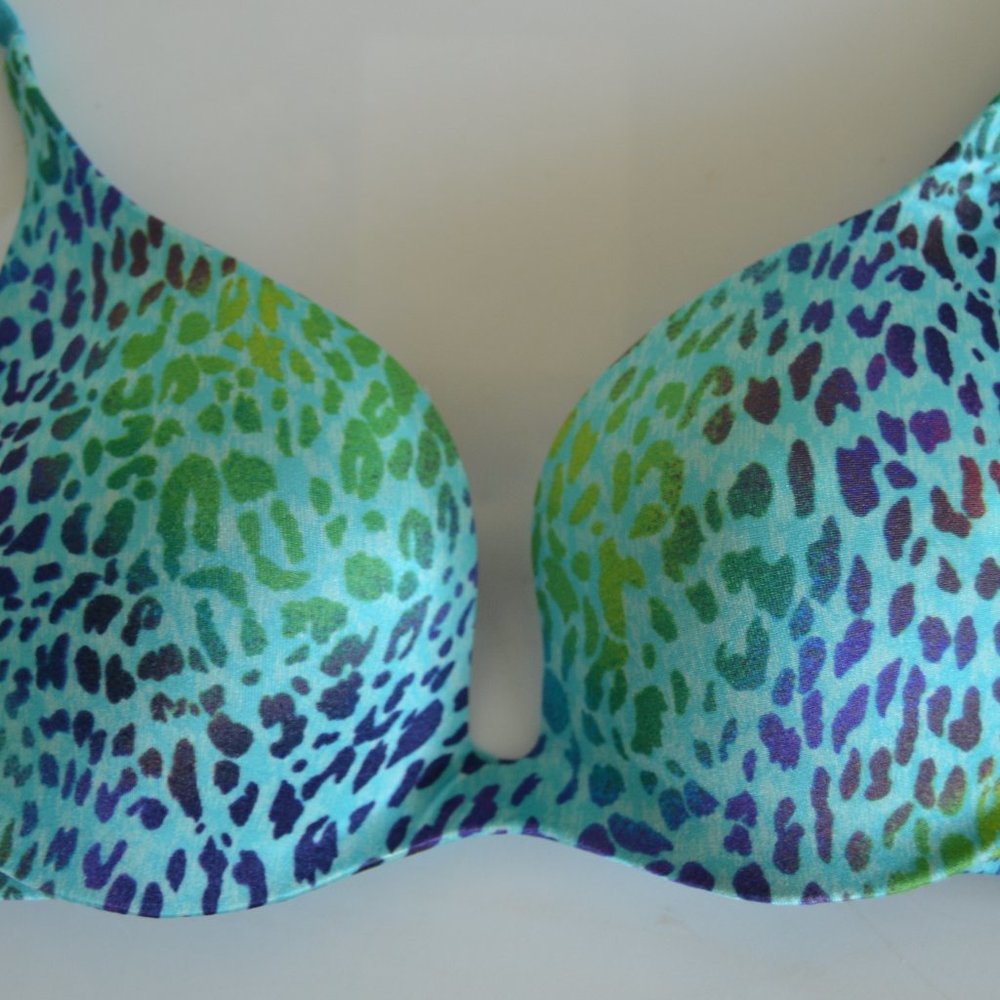 Victoria's Secret  animal print padded push-up bra 34A GUC